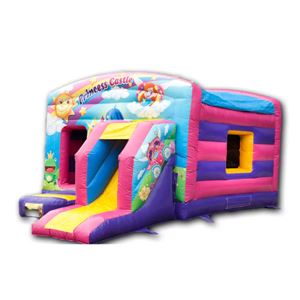 Springkussen prinses met glijbaan 6x4m